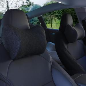 2 Pack Car Neck Pillow, Soft Car Headrest Pillow for Driving with Adjustable Strap and Removable Cover, 100% Memory Foam Neck Pillow for Chairs, Ergonomic Design, Black