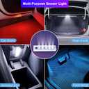 CARFIB Car LED Door Lights Projector 7 Color Wireless Door Warning Lights USB Welcome Doors Sill Courtesy Projection Magnetic Auto Sensing Ambient Lighting Puddle Light 4Pcs