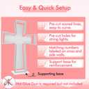 3FT Lighted Cross Marquee Large Indoor Outdoor Light Up Cross Christmas & Baptism Decorations, LED Dcor for Parties, Religious Events & Celebrations