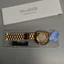 MioHHR Solid Stainless Steel Band Compatible with Apple Watch 49mm Ultra 3/2/1, Metal Strap with Soft TPU Case for iWatch Series Ultra 3/2/1 49mm Women and Men, Gold