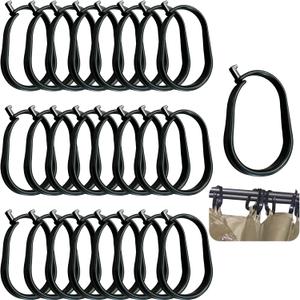 Tradesparker Plastic Hooks - Gazebo Replacement Parts Suitable for Garden Patio Gazebo Track,for Curtains & Mosquito Netting,24-Pack,Black