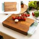 Kristie's Kitchen Wood Cutting Board  Meal Prep Station With Pull Out Trays For Easy Food Prep, Storage & Clean Up  Wooden Non Slip Prep Deck  Serving Board - 100% Acacia Kitchen Cutting Board