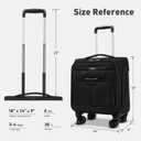 16 Inch Underseat Carry on Luggage With Wheels Soft side Lightweight Business Travel Small Suitcases Bag with TSA lock for Airlines, Men Women, Pilots Crew, Black