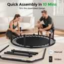 BCAN SP3 40"/48" Foldable Mini Trampoline, Rebounder Trampoline for Adults, U/T Adjustable Foam Handle, Exercise Rebounder for Adults Indoor/Garden Workout, Max Load 330lbs/440lbs-40T-Green
