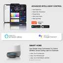 SEABLE Smart LED Ceiling Light, 7-Ring Modern Flush Mount Fixture, 130W Dimmable 3000K–6500K, WiFi Alexa & App Control, Black Ceiling Light for Living Room Bedroom Kitchen (31.8")