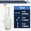 Windshield Washer Fluid Reservoir Tank Assembly with (Filler Neck Inlet/Cap) without Low Fluid Level Sensor ＆ Motor Fit for Kia Sorento 2016-2020 98620-C6000 98620C6000 98620-C5500 98620C5500