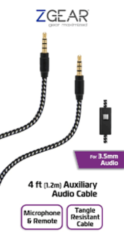 ZGear Auxiliary Cable 3.5mm/3.5 AV-3.5mm aux