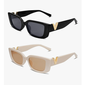 Allarallvr Rectangle Sunglasses for Women 90s Retro Trendy Y2K Classical Vintage Square Shades
