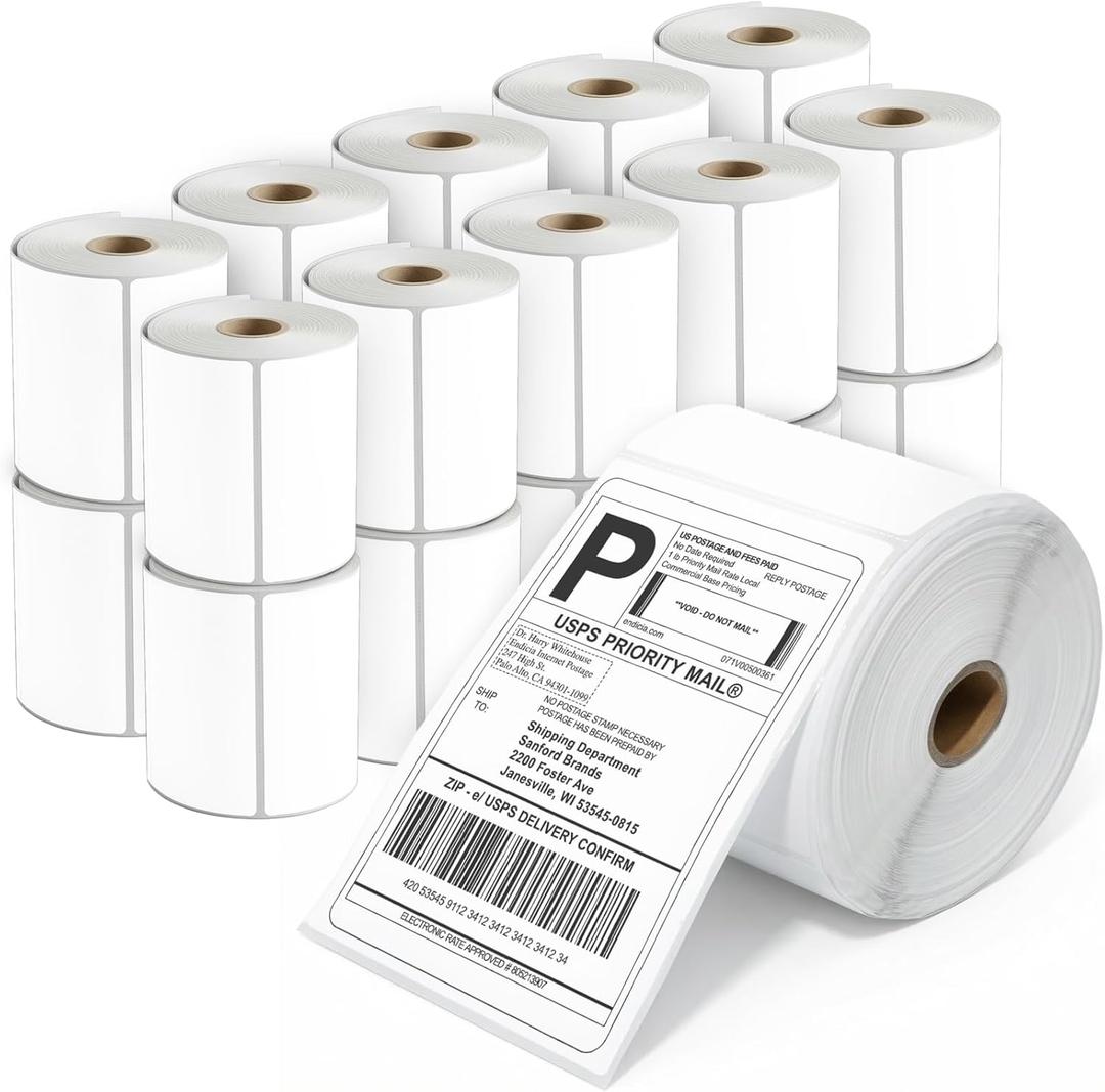 4" X 6" Direct Thermal Labels (5000 Count, 20 Rolls) - Printable