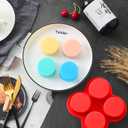 2 x 2 Pack Air Fryer Egg Bite Molds, 4-Cup Mini Round Muffin Pans Silicone Baking Molds For Oven, Air Fryer and Pot Production Egg Bites, Cupcake, Muffin, Tart, Frittata, Quiche (2 Pack 5.3 x 5.3 inch)