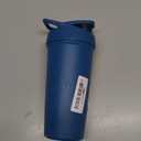 BlenderBottle Strada Shaker Cup Insulated Stainless Steel Water Bottle with Wire Whisk, 24-Ounce, Blue