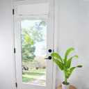WdFour Side Door Curtains for Window, Room Darkening Solid Color Window Covering for Glass Door, Front Sidelight Curtain Tie up Shade 34W x 70L Inches, 1 Panel, Greyish White