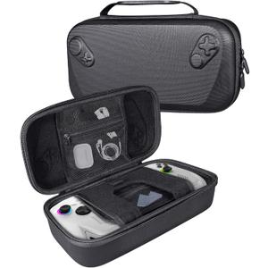 Carrying Case for Rog Xbox Ally X/Rog Xbox Ally 2025 DOBEWINGDELOU Handheld Console Protective Hard Carry Shell Portable Travel Bag Waterproof Dustproof Black (Upgrade)