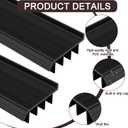 2 Pcs 4 Feet Black Vinyl Door Bottom Adjustable Weatherstrip Door Bottom with Drip Cap Weatherproof Under Doors Seal for Gaps from 1/4'' to 9/16'' for 1 3/4'' to 2'' Thick Doors