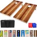 GoSports 4 x 2 ft Regulation Size Wood Cornhole Boards - 10 Vintage Wood Designs (Choose Your Style)