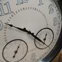 Illuminated Large Outdoor Clock - 18 inch Indoor Outdoor Night Light Wall Clock with Smart LED Sensor, Temperature and Humidity Combo - Weatherproof & Easy to Read for Pool, Patio & Home Decor