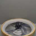 20 Ceiling Fan with Light, Dimmable LED Timing with Remote Control, 5 Invisible Reversible Blades Semi Flush Mount Low Profile Fan, Arc Wooden Frame