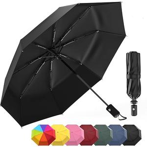 Rain-Mate Windproof Compact Umbrellas for Rain - Portable Folding Travel Umbrella - Auto Open & Close Button (Black)