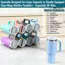 Design for Stanley 40 OZ & Large Bottles & Tumblers with Handle - Acrylic Water Bottle Organizer - Stackable Clear Wine Rack, Cup Holder for Home Kitchen Pantry Shelf Countertop Cabinet, 2 Tier Hold 8