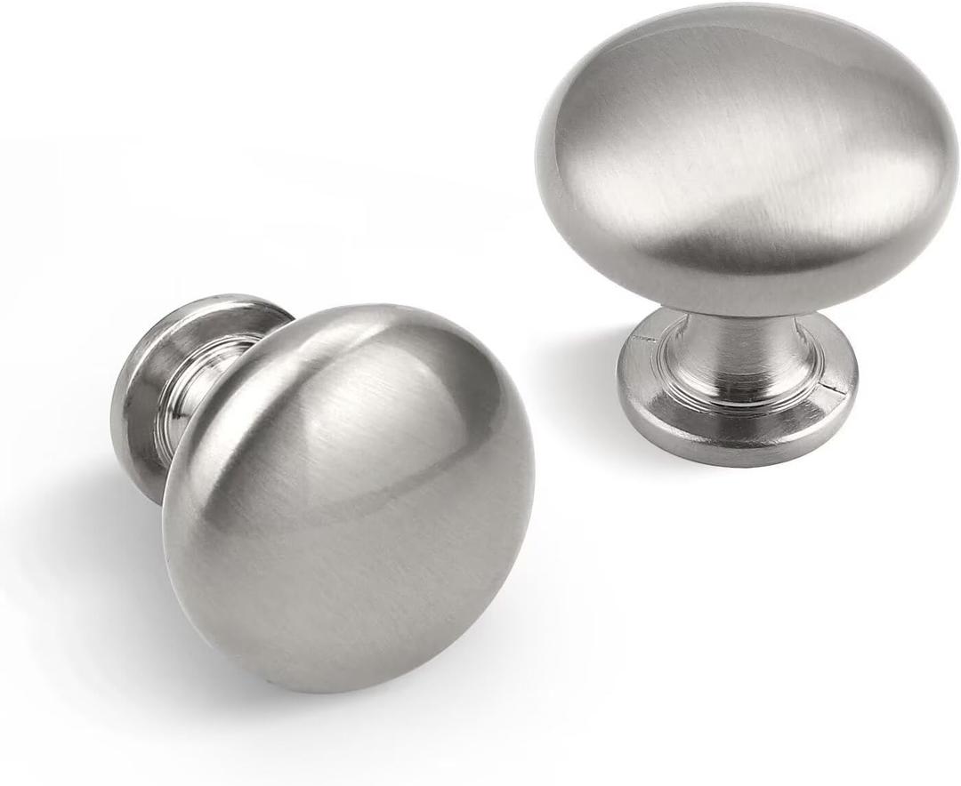 6 Pack Solid Cabinet Knob Warm Gold Kitchen Drawer Knob Champagne Bronze,Euro Style Dresser Knob Antique Brass Furniture Hardware,Diameter:1-1/5 "