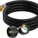 6ft Propane Hose Adapter 1lb to 20lb with Gauge, Propane Adapter Hose 1 lb to 20 lb Converter,5-40lb Propane Tank Hose Adapter forWeber Q Grill/Coleman Stove/Blackstone Griddle/Buddy Heater (6ft Updated)