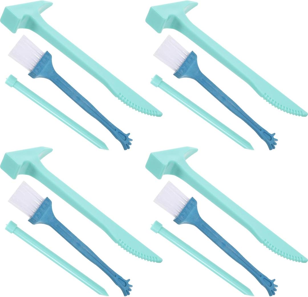 BESTonZON Dinosaur Digging Tools for Kids, Gem Dig Kit Archaeological Excavation Tool Kit Educational STEM Science Kits with Mini Hammer Chisel Brush, Gemstone Digging Tools Mining Kit for Kids