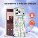 XIQI Compatible with iPhone 17 Pro Case 6.3" for Women Girls Cute Translucent Magnetic Phone Case with Floral Pattern [Never Fade Flower Design][Compatible with Mag-Safe],Carnation