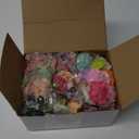 Hoteam 300 Pcs 300 Pcs Faux Flower Heads Silk Artificial Plum Blossom Heads DIY Fake Mini Flowers Assorted Silk Decorative Daisy Roses Craft Supplies for Wedding Party Wreath (Elegant) (Elegant)