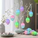 Seenelling 32 Pcs Easter Eggs Ornaments for Tree Multicolor Decorative Plastic Easter Egg Hanging Decorations DIY Crafts for Door Party Windows Table Decor Basket Bowl Fillers Table Centerpiece