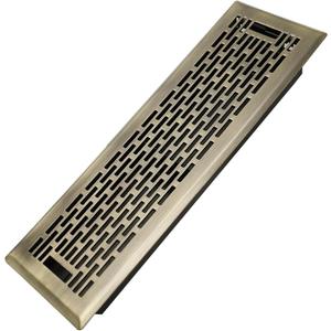 Howeall 4x14 Inches Heavy Duty Walkable Floor Register - Easy Adjust Air Supply Lever Decorative Floor Vent Covers, Boston Design Vent Covers for Home - Antique Brass