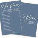 Wedding Game Cards - Who Knows The Couple Best - 30 Dark Green Wedding Game Cards, Bridal Shower Games Engagement Party Games, Wedding Shower Party Favors and Decorations - B06, Set of 2