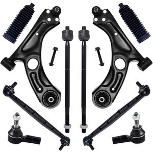 10Pcs Front End Suspension Kit Fit For 2012-2015 2016-2020 Chevy Sonic, 2 Lower Control Arm w/Ball Joint 2 Sway Bar Link 4 Outer & Inner Tie Rod End (# K622426 K622428 K750630 EV800936 ES800929)