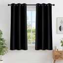 NICETOWN Black Out Curtains 63 inches Long, Grommet Blackout Window Treatment Thermal Insulated Solid Room Darkening Drapes for Bedroom/Kitchen, 2 Panels, W40 x L63