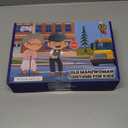 Skirfy Old Lady Costume for Kids, 100 Days of School Granny Outfit Kit with Wig, Cane and Other Dress Up Accessories (M(4.4-4.7ft, Age 6Y-8Y))