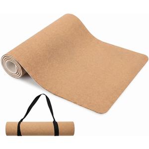Cork Yoga Mat extra thick 6mm TPE Yoga Mat 72x24 Inch High Density Non-Slip Workout Mat Super Grip Quick-Dry for Hot Yoga, Home Gym