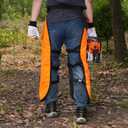 Chainsaw Chaps Apron Wrap, 8 Layers Chainsaw Pants with Adjustable Belt & Gear Pocket for Loggers Workers, Class C (Medium, Orange)