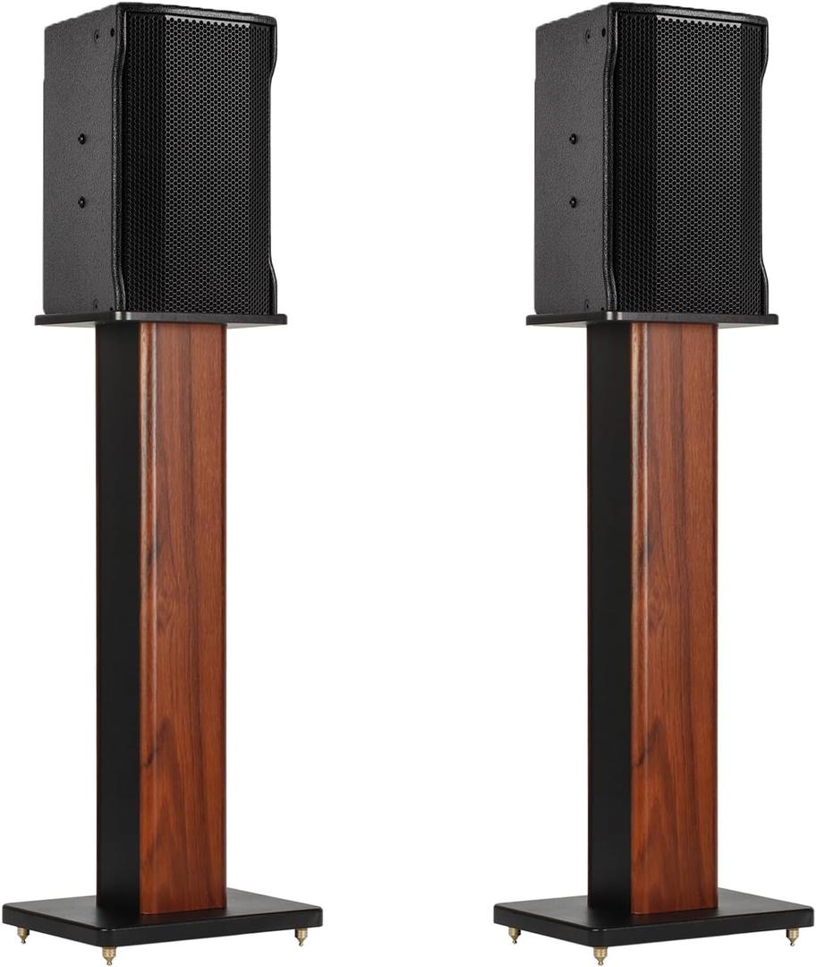 Baoz Speaker Stands Bookshelf Speaker Stands 36 inch Universal Floor Speaker Stands Heavy Duty Surround Sound Wood Grain Speaker Stands Pair for Home Theater up to 22lbs -1 Pair