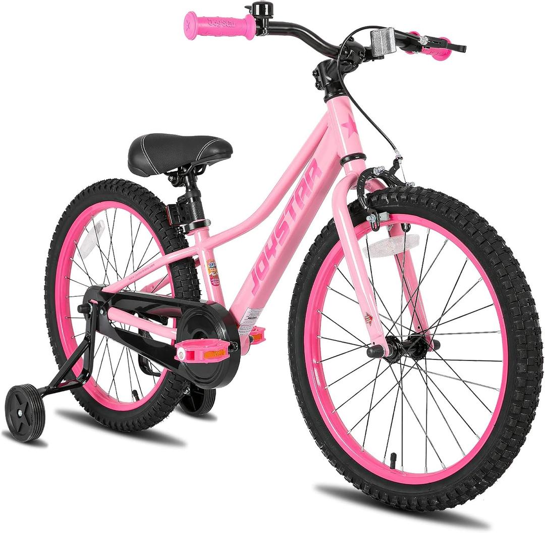 JOYSTAR NEO 20 Inch Kids Bike for Ages 6-10 Years Old Boys & Girls, 20 Inch Wheels Kids Mountain Bike with Training Wheels & Handbrake, Kids' Bicycles, Multiple Colors (Pink)