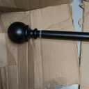 Black Curtain Rods for Windows 72 to 144 Inch 1" Diameter Heavy Duty Metal Adjustable Extra Long Blackout Traverse Window Treatment Rods with Decorative Finials Doorway Living Room Bedroom Kitchen