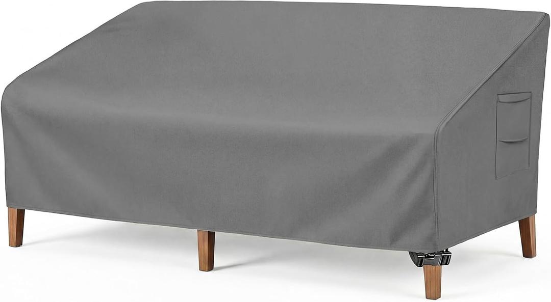 Vailge Heavy Duty Patio Sofa Cover, 100% Waterproof 3-Seater Outdoor Sofa Cover,Lawn Patio Furniture Covers with Air Vent and Handle,79" Wx 37" Dx 35" H,Grey