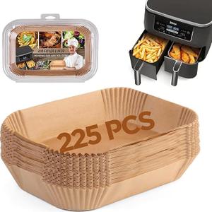 Ninja Foodi Air Fryer Liners, Ninja Air Fryer Liners Disposable, Ninja DZ071 Foodi Ninja Dual Air Fryer Parchment Paper Liners, Rectangular Airfryer Paper Liners, Rectangle 2 Basket Liners