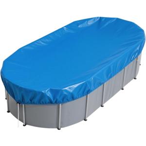 15x30 FT Oval Pool Cover for Above Ground Pools,Solar Oval Pool Cover Protector with Drawstring for Cold and UV Resistant,Dustproof -All-Weather Protection(Cover Size:18 x 32.8FT)