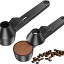 Coffee Scoop & Funnel for Reusable K Cup Refillable Coffee Pods, Coffee Measuring Spoon 2 Tablespoon Capacity, Scoop with Funnel for Ground Coffee, Protein Powder, Tea (Black, 2 Pack)