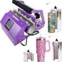 BetterSub 3in1 40 OZ Tumbler Mug Heat Press Machine 30 OZ 20 OZ 16 OZ Sublimation Straight Skinny Tumbler Mug,11 OZ 15 OZ 16 OZ Sublimation Mug Heat Transfer Purple
