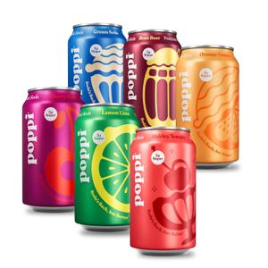 Poppi Sparkling Prebiotic Soda Beverage with Apple Cider Vinegar, Seltzer Water and Fruit Juice, Major Mix Variety Pack 12 Fl Oz, Pack of 12, Packaging May Vary (EXP 08/14/26)