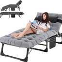 ABORON Chaise Lounge Chair,5 Positions Padded Outdoor Tanning Chair, Heavy Duty Portable Lounge Chair for Outdoor Sunbathing Patio Pool Lawn Deck Poolside, Support up to 440 Lbs (Silver Gray)