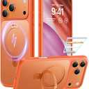 TORRAS for iPhone 17 Pro Max Case with Stand, Camera Control Button, Fit for MagSafe, Military Grade Protection, Translucent Slim Soft Edge Case for iPhone 17 Pro Max 6.9", Orange