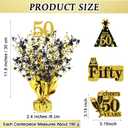 Tatuo 4 Pcs Metallic Foil Spray Centerpiece Happy 30th 40th 50th 60th Years Centerpiece Table Decorations for Black and Gold Birthday Anniversary Wedding Party Table Decor(50th Birthday)