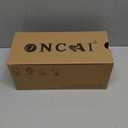 ONCAI Slides for Womens,Flat Dressy Square Toe Summer Beach Sandals for Woman with Comfortable Non-slip Rubber Soles Size 8, All White 