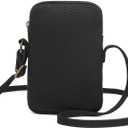 Small Crossbody Purse Zipper Cell Phone Bag Mini Shoulder Purse Wallet Smart Phone Wallet with Credit Card Solts | Small, Zipper, Mini, Wallet, Credit Card Slots (Black/Canvas)